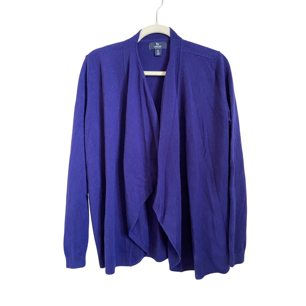 Lands End 100% Cashmere‎ Purple Cardigan Sweater Size Small